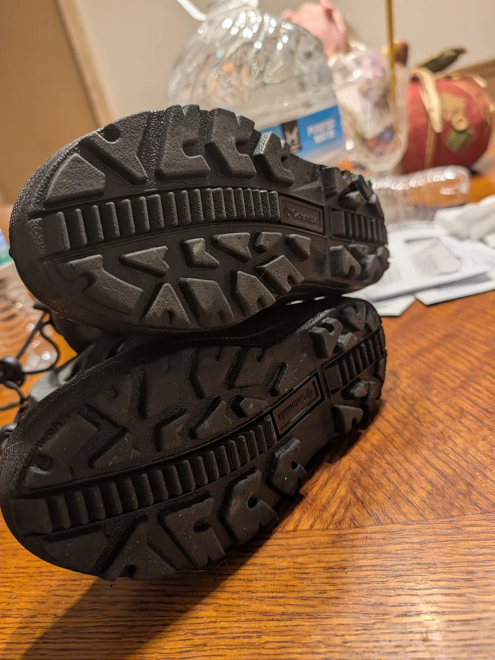 Size 13 Columbia Kids Black Winter Boots with Drawstring Cuff